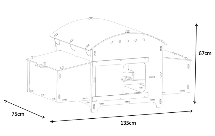 Black large Chicken Coop with Two Double Nest Boxes (Up to 6 large chickens)