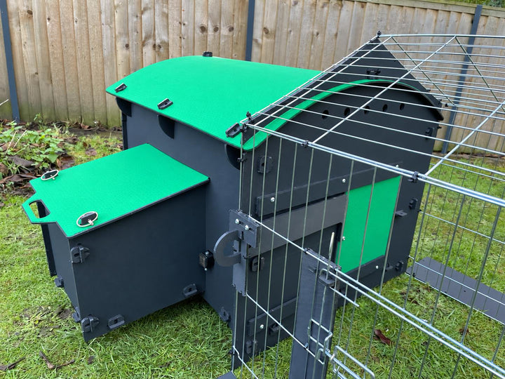 Black Standard Chicken Coop with 6 foot run (Up to 4 large chickens)